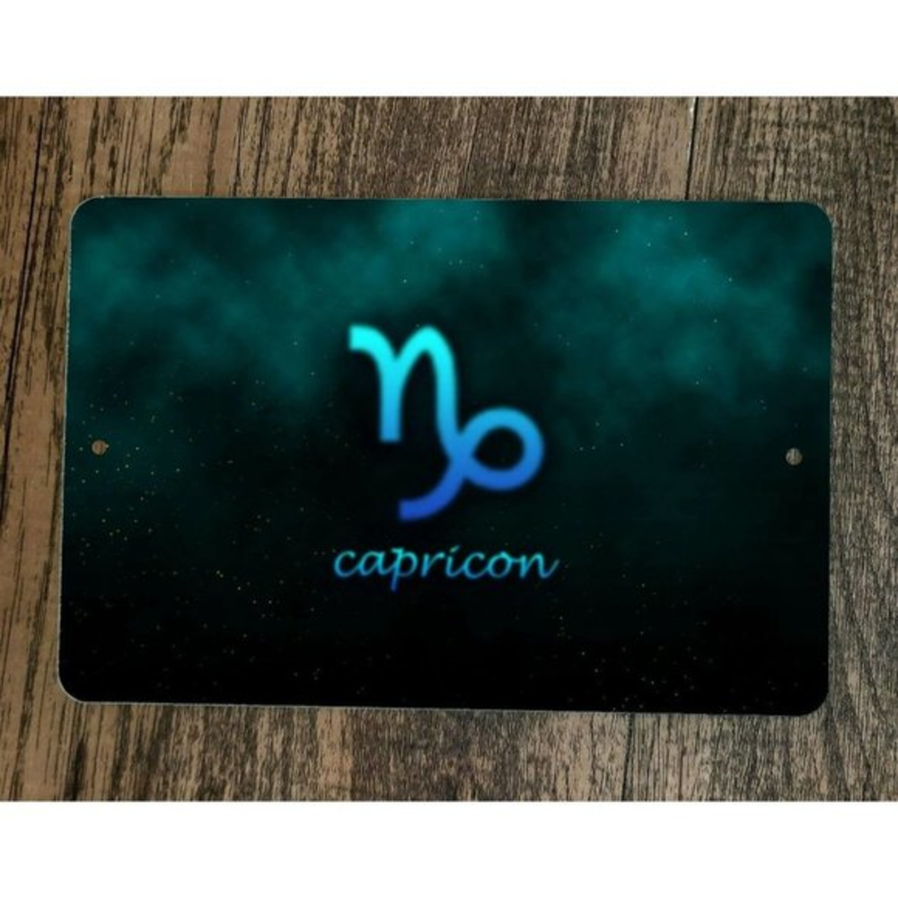 Zodiac Capricorn Symbol Logo Astrology Spiritual 8x12‎ Metal Wall Sign